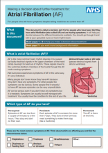Making a decision about further treatment for: Atrial Fibrillation (AF)